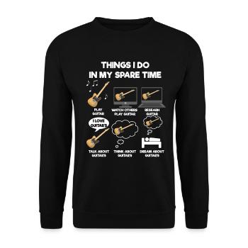 Gitarre - Unisex Pullover - Schwarz - Vorne - Alina (178cm) & Michal (187cm)