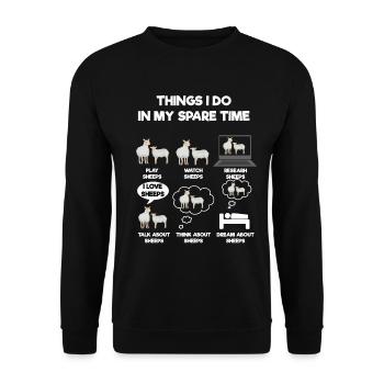 Sheep - Unisex Sweatshirt - black - Front - Alina (178cm) & Michal (187cm)