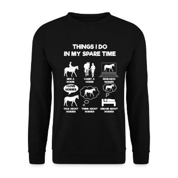 Pferd - Unisex Pullover - Schwarz - Vorne - Alina (178cm) & Michal (187cm)