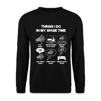 Piano Klavier - Sweat-shirt Unisexe - noir - Devant - Alina (178cm) & Michal (187cm)