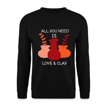 Pottery Pottery Clay Ceramics Clay Pottery Pottery - Unisex Sweatshirt - black - Front - Alina (178cm) & Michal (187cm)