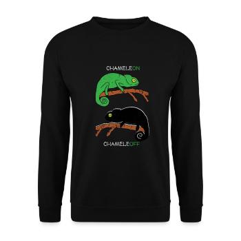 Chamäleon Echsen Echse Reptilien Terraurium - Unisex Pullover - Schwarz - Vorne - Alina (178cm) & Michal (187cm)