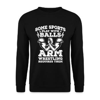 Arm wrestling - Unisex Sweatshirt - black - Front - Alina (178cm) & Michal (187cm)