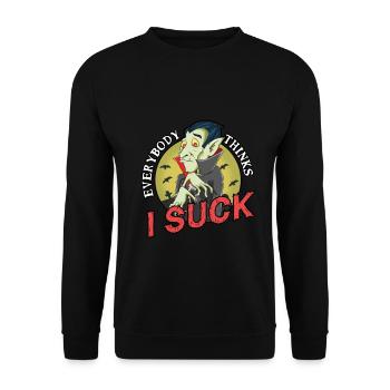 Humor - Unisex Pullover - Schwarz - Vorne - Alina (178cm) & Michal (187cm)