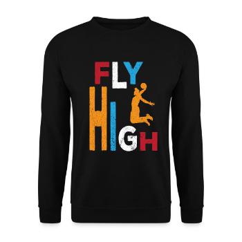 Baskettball Korb werfen Dunk Dunken Baskettballer - Unisex Pullover - Schwarz - Vorne - Alina (178cm) & Michal (187cm)