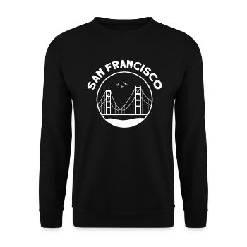 San Francisco Golden Gate Bridge - Unisex Sweatshirt - black - Front - Alina (178cm) & Michal (187cm)