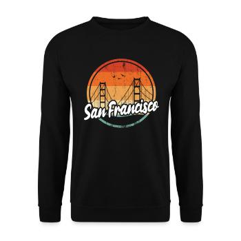 San Francisco Golden Gate Bridge - Unisex Sweatshirt - black - Front - Alina (178cm) & Michal (187cm)