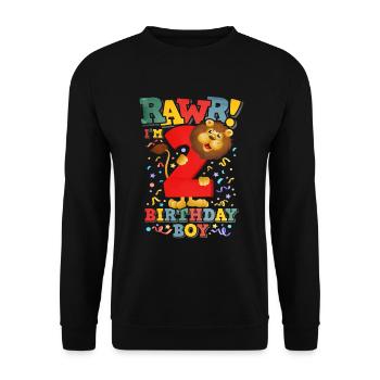 Lion Boy Anniversaire 2 - Sweat-shirt Unisexe - noir - Devant - Alina (178cm) & Michal (187cm)