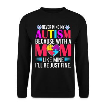Journée mondiale de sensibilisation à l’autisme Cadeau de maman autiste - Sweat-shirt Unisexe - noir - Devant - Alina (178cm) & Michal (187cm)