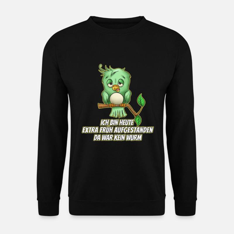 Früher Vogel Wurm Aufstehen schlafen - Unisex Pullover - Schwarz