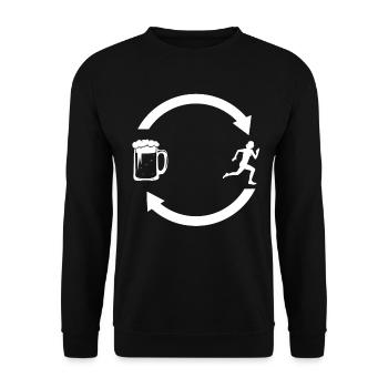 Beer Load Arrows and Running 1 - (RU) - Unisex Sweatshirt - black - Front - Alina (178cm) & Michal (187cm)
