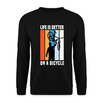 Fahrrad Radfahrer Fahrradfahrer Radtour - Unisex Pullover - Schwarz - Vorne - Alina (178cm) & Michal (187cm)
