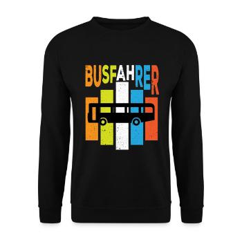 Busfahrer Bus Bus fahren Schulbus Öffentliche - Unisex Pullover - Schwarz - Vorne - Alina (178cm) & Michal (187cm)