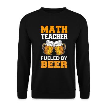 Professeur de mathématiques Bière - Sweat-shirt Unisexe - noir - Devant - Alina (178cm) & Michal (187cm)
