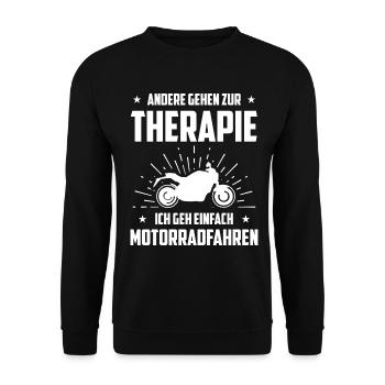 Andere Gehen zur Therapie Ich Gen Einfach Motorrad - Unisex Pullover - Schwarz - Vorne - Alina (178cm) & Michal (187cm)