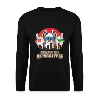 Alpaka - Unisex Pullover - Schwarz - Vorne - Alina (178cm) & Michal (187cm)