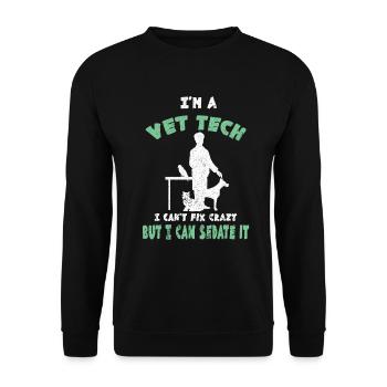 Tierarzt Tierarztpraxis Tiermediziner Veterinär - Unisex Pullover - Schwarz - Vorne - Alina (178cm) & Michal (187cm)