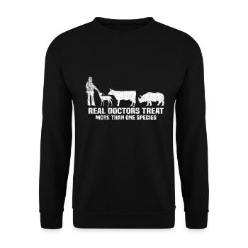 Tierarzt Tierarztpraxis Tiermediziner Veterinär - Unisex Pullover - Schwarz - Vorne - Alina (178cm) & Michal (187cm)