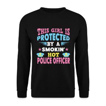 Police Police officer Policewoman Police stamp - Unisex Sweatshirt - black - Front - Alina (178cm) & Michal (187cm)