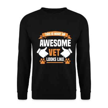 Tierarzt Tierarztpraxis Tiermediziner Veterinär - Unisex Pullover - Schwarz - Vorne - Alina (178cm) & Michal (187cm)