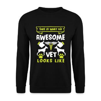 Tierarzt Tierarztpraxis Tiermediziner Veterinär - Unisex Pullover - Schwarz - Vorne - Alina (178cm) & Michal (187cm)