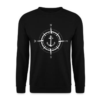Compass and sailboat - (SA) (2) - Unisex Sweatshirt - black - Front - Alina (178cm) & Michal (187cm)