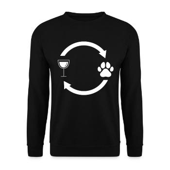 Weinlastenpfeile und Hund 3 - (do) - Unisex Pullover - Schwarz - Vorne - Alina (178cm) & Michal (187cm)