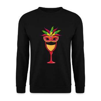 Wein - Unisex Pullover - Schwarz - Vorne - Alina (178cm) & Michal (187cm)