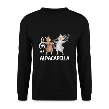 Alpaka - Unisex Pullover - Schwarz - Vorne - Alina (178cm) & Michal (187cm)