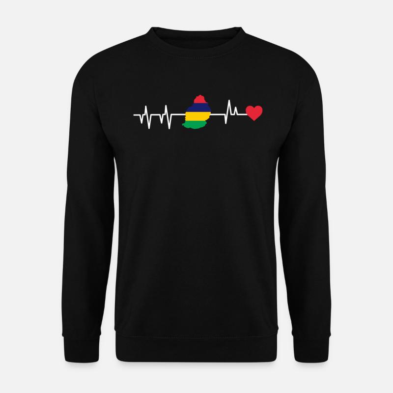 Mauritius Heartbeat Mauritius Gift - Unisex Sweatshirt - black