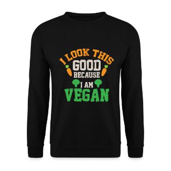 Vegan Vegan Meat Renonce au régime végétalien - Sweat-shirt Unisexe - noir - Devant - Alina (178cm) & Michal (187cm)