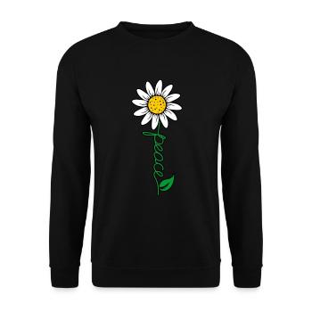 World Peace Freedom Flowers Gift - Unisex Sweatshirt - black - Front - Alina (178cm) & Michal (187cm)