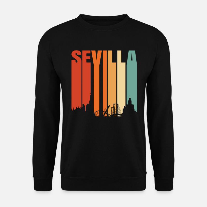 Spanische Städte Sevilla Geschenk - Unisex Pullover - Schwarz