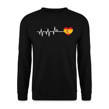Espana Heartbeat Cadeau - Sweat-shirt Unisexe - noir - Devant - Alina (178cm) & Michal (187cm)