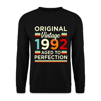 Original vintage 1992 at the age of Gift - Unisex Sweatshirt - black - Front - Alina (178cm) & Michal (187cm)