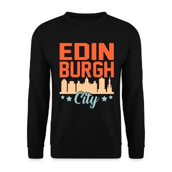 Edinburgh City Castle Geschenk - Unisex Pullover - Schwarz - Vorne - Alina (178cm) & Michal (187cm)