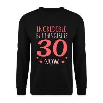 Birthday child 30 gift idea - Unisex Sweatshirt - black - Front - Alina (178cm) & Michal (187cm)