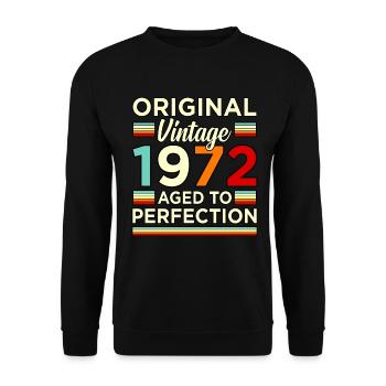 Anniversaire Original millésime 1972 - Sweat-shirt Unisexe - noir - Devant - Alina (178cm) & Michal (187cm)