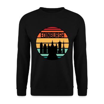 Skyline Castle Gift De la ville d’Édimbourg - Sweat-shirt Unisexe - noir - Devant - Alina (178cm) & Michal (187cm)