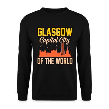 Geschenk Der Hauptstadt Glasgow - Unisex Pullover - Schwarz - Vorne - Alina (178cm) & Michal (187cm)