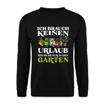 Garten Urlaub - Unisex Pullover - Schwarz - Vorne - Alina (178cm) & Michal (187cm)