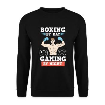 Boxing Boxer Martial Arts Boxing Ring Gamer Gambler - Unisex Sweatshirt - black - Front - Alina (178cm) & Michal (187cm)