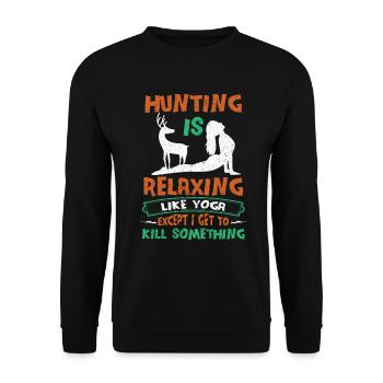 Hunting Hunting Hunter Rifle Shooting Game Hunting - Unisex Sweatshirt - black - Front - Alina (178cm) & Michal (187cm)