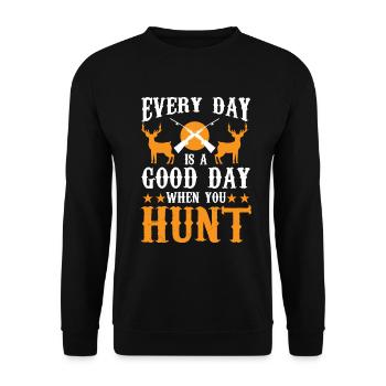 Hunting Hunting Hunter Rifle Shooting Game Hunting - Unisex Sweatshirt - black - Front - Alina (178cm) & Michal (187cm)