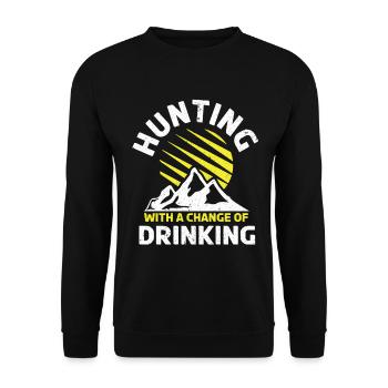 Hunting Hunting Hunter Rifle Shooting Game Hunting - Unisex Sweatshirt - black - Front - Alina (178cm) & Michal (187cm)