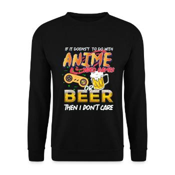Anime bière jeux vidéo - Sweat-shirt Unisexe - noir - Devant - Alina (178cm) & Michal (187cm)