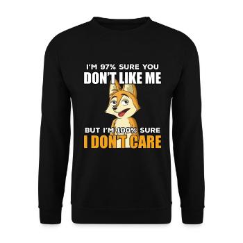 Lustige Fuchs geschenk idee - Unisex Pullover - Schwarz - Vorne - Alina (178cm) & Michal (187cm)