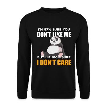 Drôle d’idée cadeau panda - Sweat-shirt Unisexe - noir - Devant - Alina (178cm) & Michal (187cm)