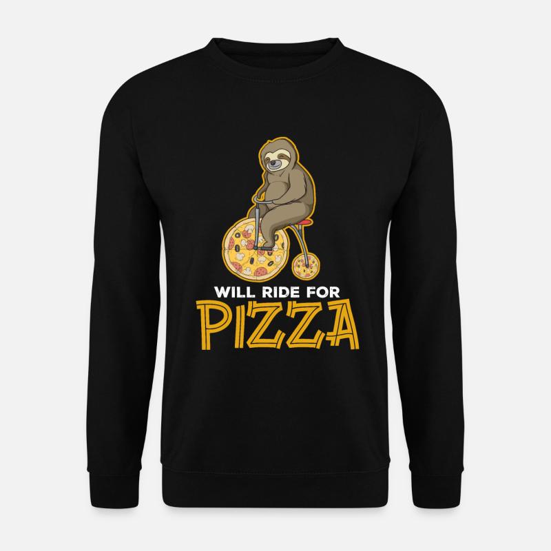 Sloth Riding Pizza Gift - Unisex Sweatshirt - black