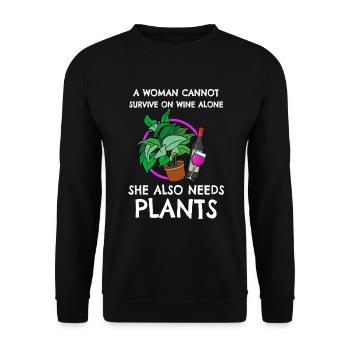 Cadeau de plantes de vigne - Sweat-shirt Unisexe - noir - Devant - Alina (178cm) & Michal (187cm)